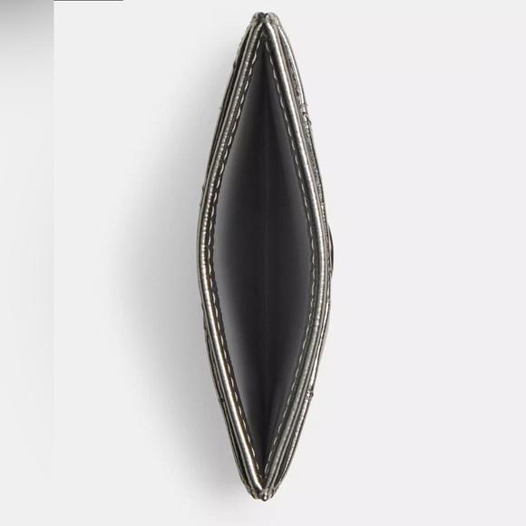 COACH Bundle•Quilted Leather Pouch Bag and Card Case in Metallic Anthracite - Picture 8 of 11